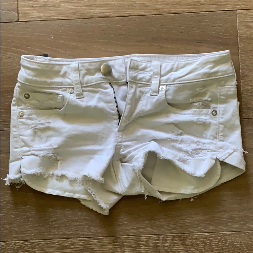 white jean shorts